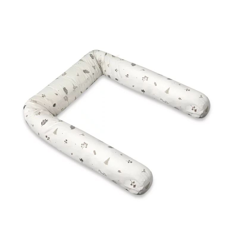 Aparatoare pentru patut, MimiNu, Tip rulou, Cu husa detasabila, Lungime 180 cm, Din bumbac certificat Oeko Tex Standard 100, Leaves