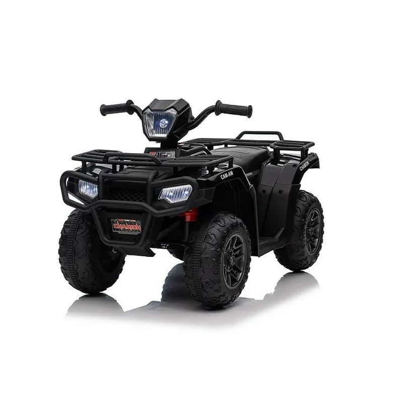 ATV electric copii, Baby Mix, 12V, Pana la 25 kg, Cu sunete si lumini, Cu sezut confortabil, Cu 3 viteze, Conexiune USB, Cu lumini LED si muzica, Cu afisaj digital, 3-8 ani, Black, Resigilat