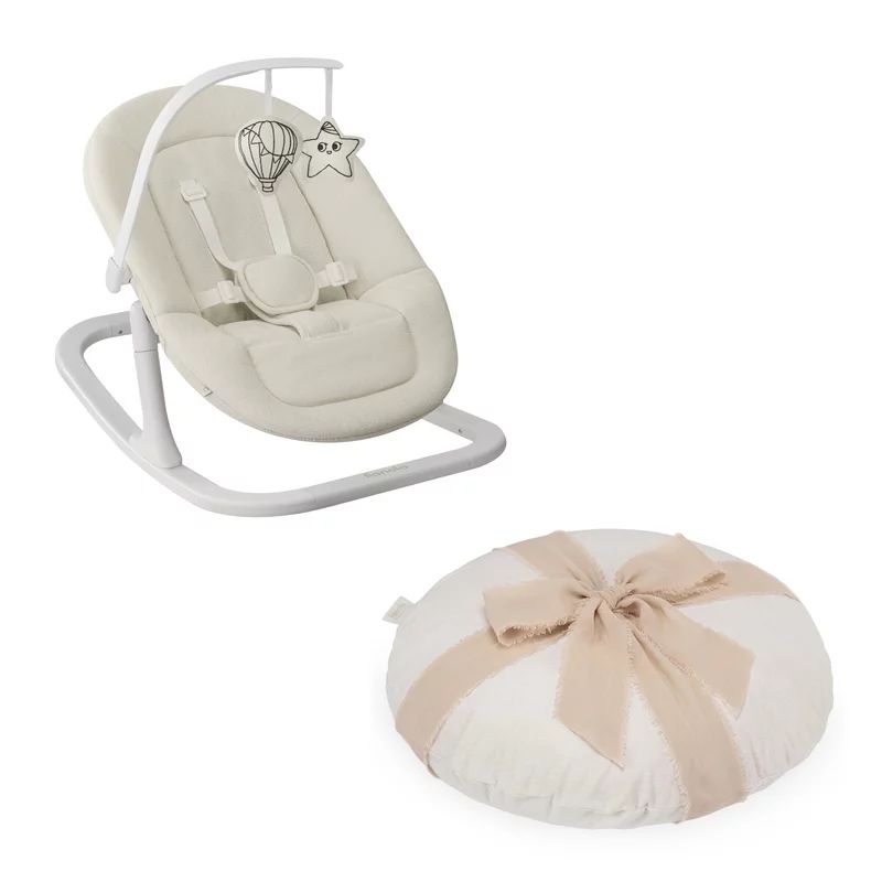 Balansoar, Lionelo, Celia Close&Cosy, Manual, Cu 2 pozitii de inclinare, Cu centuri de siguranta in 5 puncte, Bara cu jucarii inclusa, Baza din lemn de fag, Husa detasabila si lavabila, Pana la 9 kg, Alb
