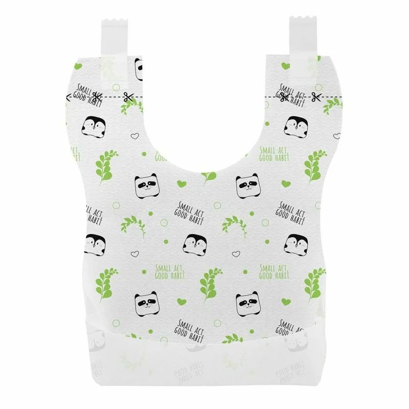 Bavete de unica folosinta, Chicco, Ecologice 100% compostabile, Cu buzunar colector, Prindere cu benzi adezive, 36 buc, 6 luni+, Multicolor