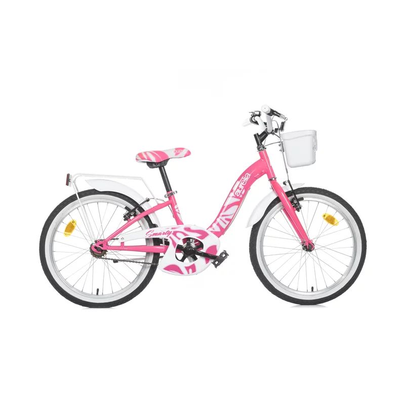 Bicicleta cu pedale, Dino Bikes, City Smarty, 20 inch, Roz si alb