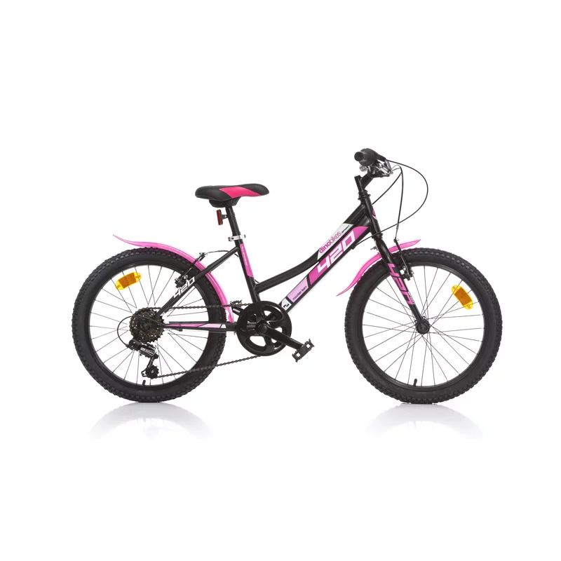 Bicicleta cu pedale, Dino Bikes, Mountain Bike, Cu 6 viteze, 20 inch, Pana la 130 cm, Negru