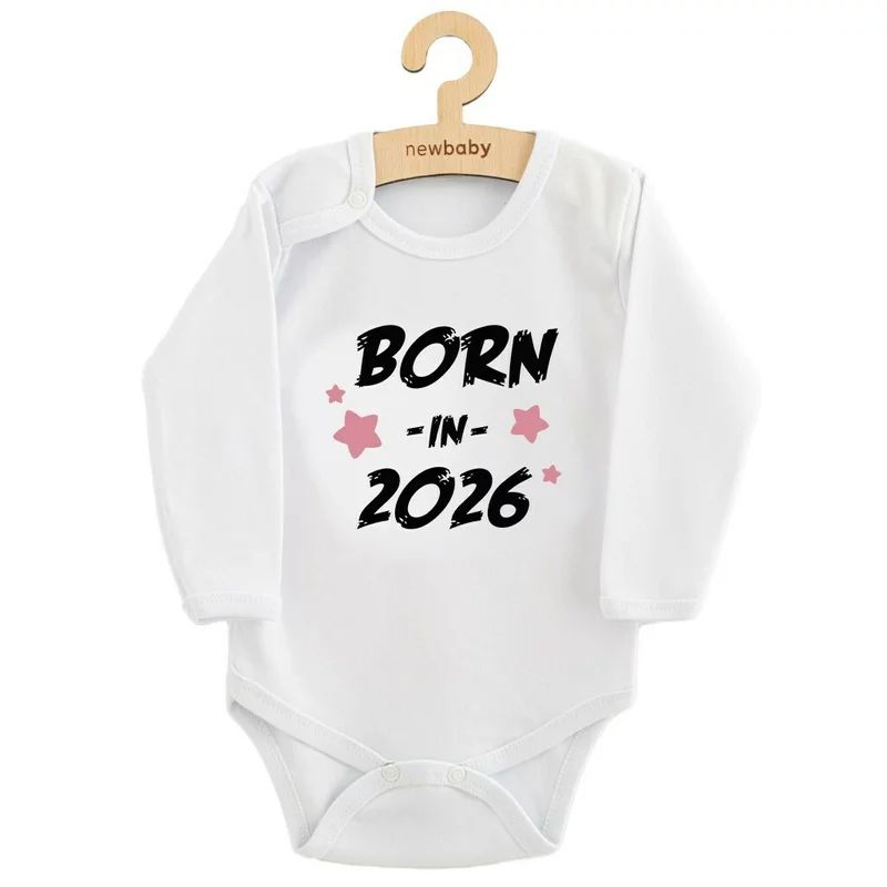 Body cu maneca lunga, New Baby, Marime 62, Din bumbac 100%, Born in 2026, Pink
