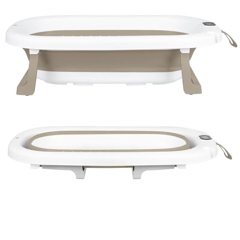 Cadita pliabila, Primabobo, Milo, Cu termometru, dop si suport anatomic, De la nastere, Pana la 25 kg, Conform cu standardul european de securitate EN71, 75 x 44 x 20 cm, Cappuccino
