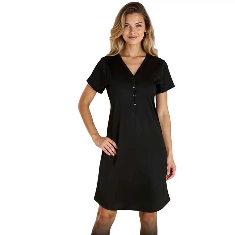 Camasa alaptat, Mirella, Din bumbac, Cu capse, Masura XL, Black