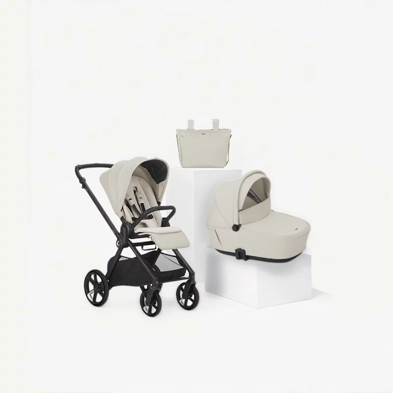 Carucior 2 in 1, Jane, Muum 5, Premium, Cadru din aluminiu, Cu landou, Reversibil, Pana la 22 kg, Conform cu EN 1888-2:2018+A1:2023, Sand II