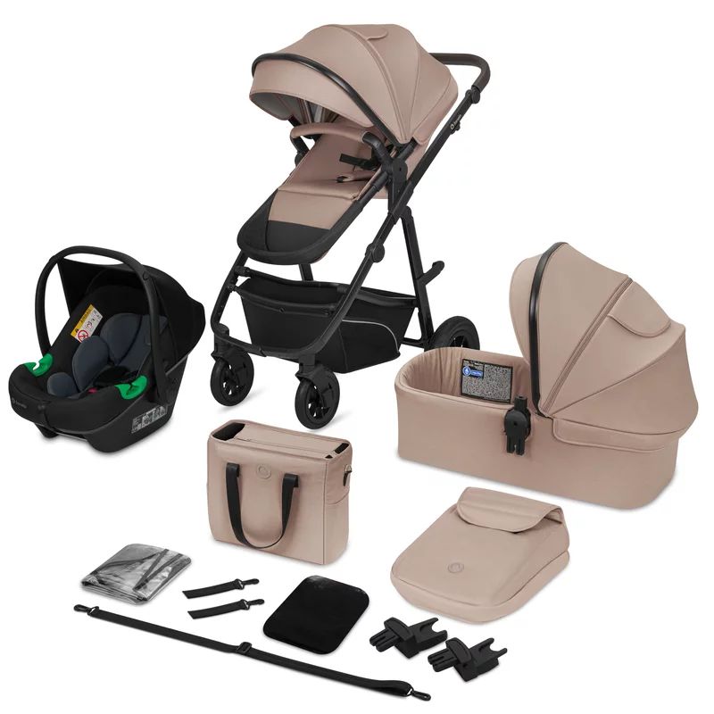 Carucior 3 in 1, Lionelo, Bianka, Transformabil, Cadru aluminiu, Cu landou si salteluta moale, Cu scoica auto, Cu multiple accesorii, Sustine 22 kg, 0 luni+, EN1466:2014+AC:2015, EN1888, Bej Taupe