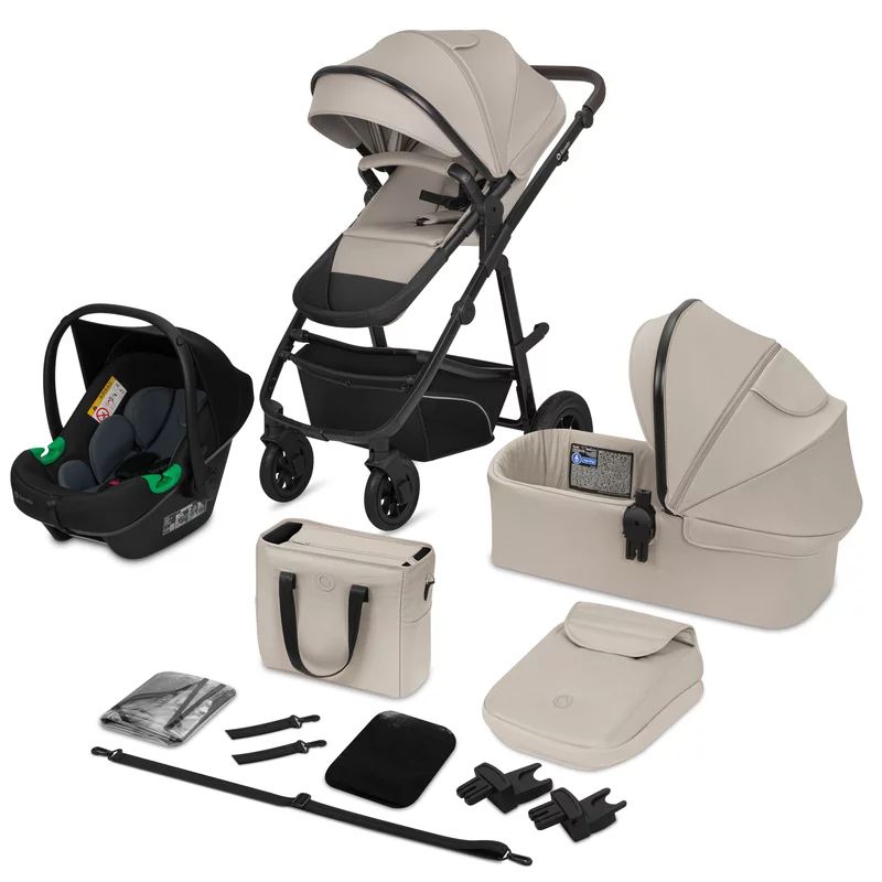 Carucior 3 in 1, Lionelo, Bianka, Transformabil, Cadru aluminiu, Cu landou si salteluta moale, Cu scoica auto, Cu multiple accesorii, Sustine 22 kg, 0 luni+, EN1466:2014+AC:2015, EN1888, Bej