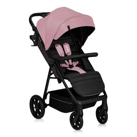 Carucior sport, Lionelo, Mira, Maner reglabil in 5 pozitii, Spatar si suport de picioare reglabile, Plasa de tantari si suport biberon incluse, Pana la 22 kg, 6 luni+, Conform cu EN1888-1, EN1888-2, Testare SGS, Roz