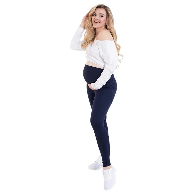 Colanti, Pentru gravide, Cu talie speciala, Certificati Oeko Tex Standard 100, Din bumbac si elastan, Masura XL, Bleumarin