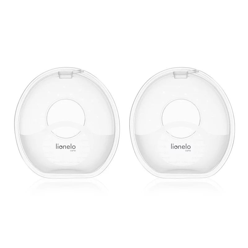 Colectoare san, Lionelo, 2 buc, 60 ml, fara BPA, Ergonomice, Compatibile cu orice sutien, Transparent