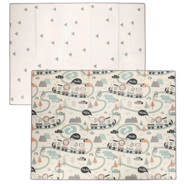 Covoras de joaca, FreeON, Magic Road, Cu doua fete, Pliabil, Protectie impotriva loviturilor, 200x150 cm, 0 luni+, Multicolor