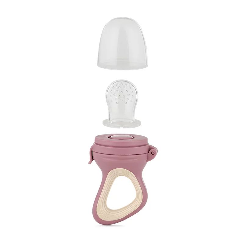 Dispozitiv de hranire, Petite&Mars, Pentru fructe si legume, Include capac de protectie, 6+ luni, Roz