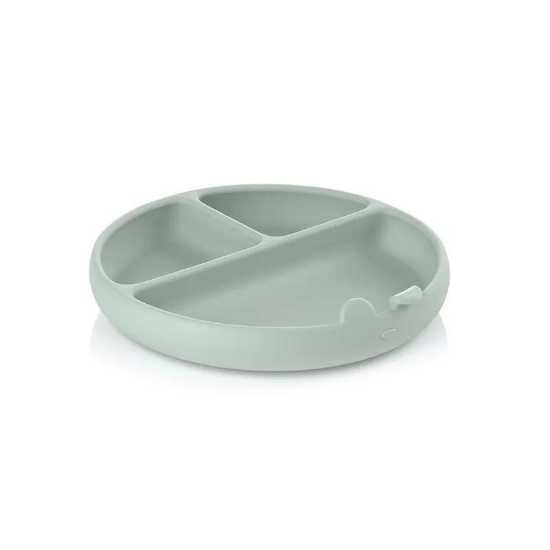 Farfurie BLW, Jane, Din silicon, Cu ventuze, 17 x 17 x 4 cm, BPA Free, Mint