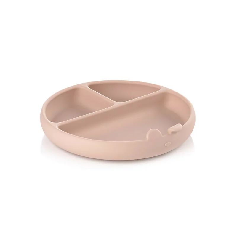 Farfurie BLW, Jane, Din silicon, Cu ventuze, 17 x 17 x 4 cm, BPA Free, Pale