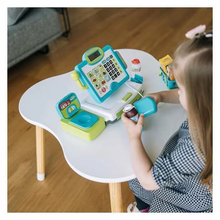 Jucarie educativa, Free2Play, Casa de marcat, Cu aparat de scanat, microfon, cantar si accesorii, Cu diverse sunete, 3 ani+, Multicolor