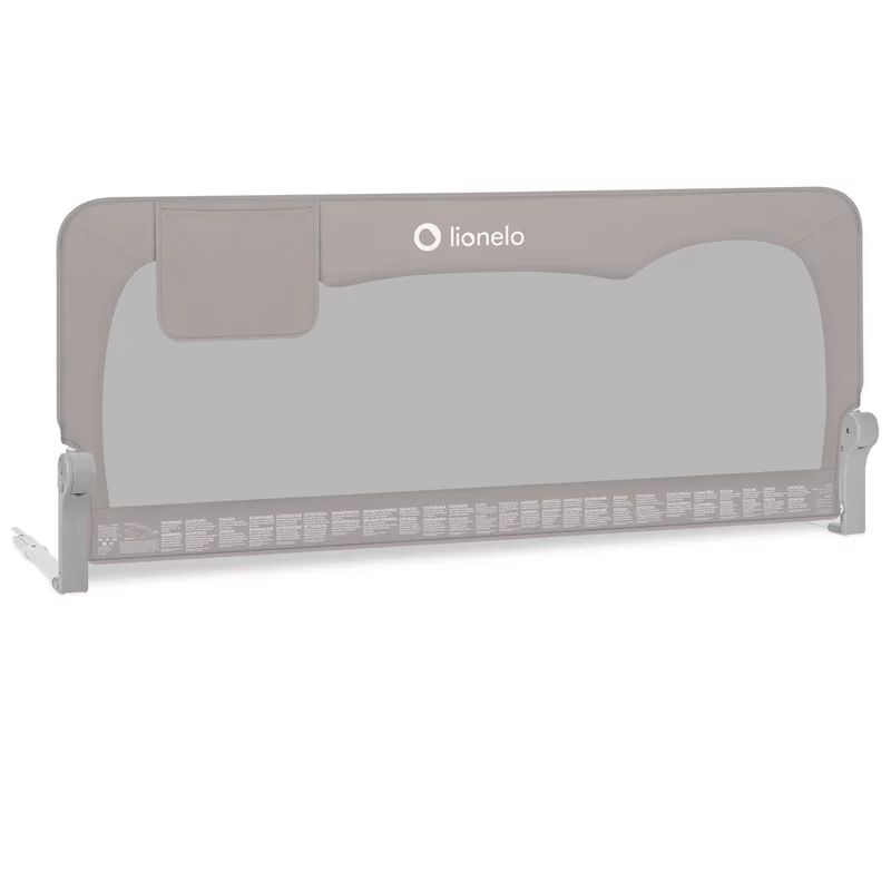 Protectie laterala pat, Lionelo, Hanna, Cu buzunar accesorii, 150x66 cm, Conform cu standardul european de securitate BS7072, Gri