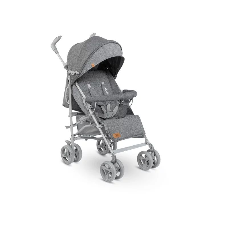 Carucior sport compact, Lionelo, Irma, Spatar ajustabil in 4 pozitii, Suport picioare reglabil, Manere rotative, Pliere tip umbrela, 6- 36 luni, Pana la 15 kg, Conform cu EN1888-1:2018, Gri