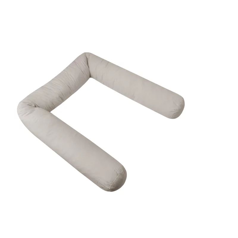Aparatoare pentru patut, MimiNu, Tip rulou, Cu husa detasabila, Lungime 180 cm, Din bumbac certificat Oeko Tex Standard 100, Colectia Royal, Beige
