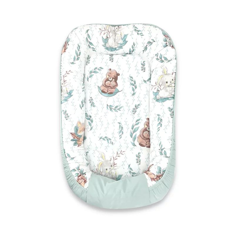 Cosulet bebelus, MimiNu, Pentru dormit, Baby Cocoon 75x55 cm, Husa 100% bumbac, Din bumbac certificat Oeko Tex Standard 100, Lulu Natural
