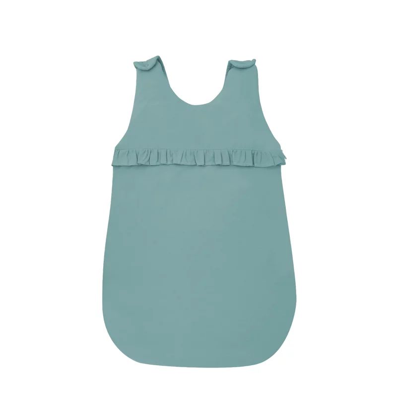Sac de dormit, MimiNu, Pentru bebelusi, De iarna, Cu volanase, Din bumbac, Cu fermoar lateral, Cu capse pe umar, 70 cm, 0 - 6 luni, 2.5 Tog, Colectia Royal, Nepal Green