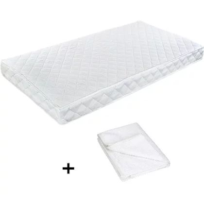 Pachet Saltea patut bebe, Babyneeds, Cocos Confort 120x60x10 cm + Protectie impermeabila