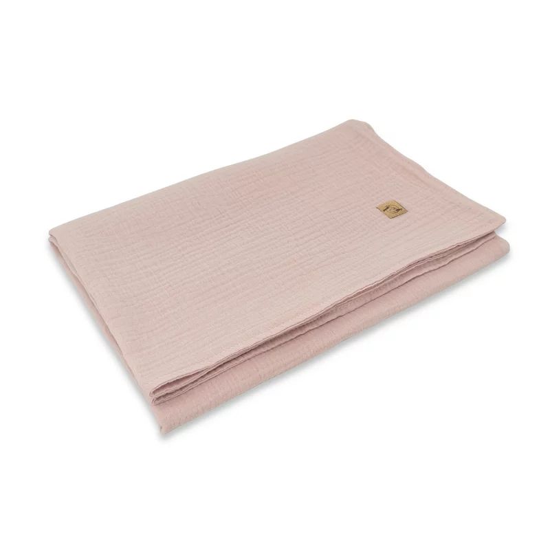 Paturica moale, Qmini, 75x100 cm, Din muselina dubla, Powder Pink