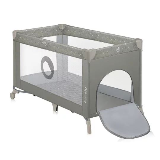 Patut pliant, Lionelo, Stefi, Cu un nivel, Cu intrare laterala cu fermoar, 2 roti, 120x60 cm, Conform cu standardul european de securitate EN 716, Bej