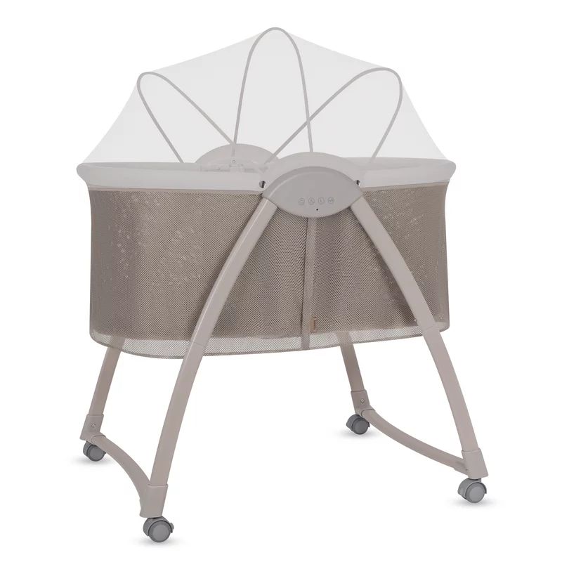 Patut si balansoar portabil Lionelo, Gaya 2 in 1, cu functie de leganat si muzica, 3 viteze de leganat reglabile, saltea T25, controlat prin telecomanda sau panou, pana la 9 kg, 0 luni+, 93 x 68 x 81 cm, bej latte