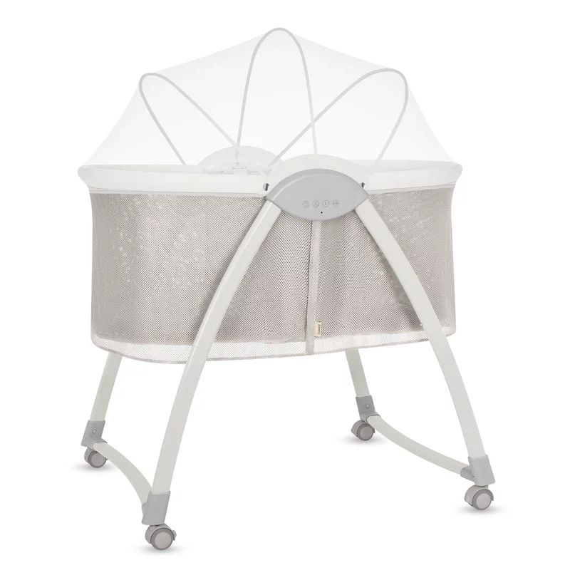 Patut si balansoar portabil Lionelo, Gaya 2 in 1, cu functie de leganat si muzica, 3 viteze de leganat reglabile, saltea T25, controlat prin telecomanda sau panou, pana la 9 kg, 0 luni+, 93 x 68 x 81 cm, bej sand
