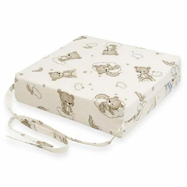 Pernuta inaltator, New Baby, Din spuma poliuretanica, Cu husa detasabila, Din bumbac, Grosime 8 cm, Bear Beige