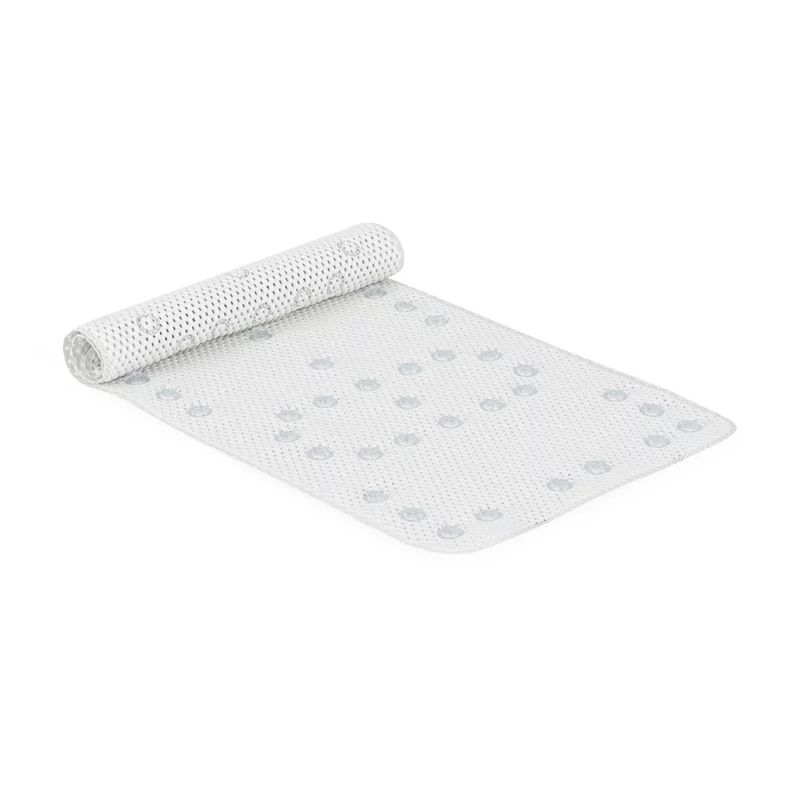 Covoras XXL de baie, Petite&Mars, Harry, Antialunecare, Cu ventuze, Dreptunghiular, Antiderapant, 91x43 cm, Alb