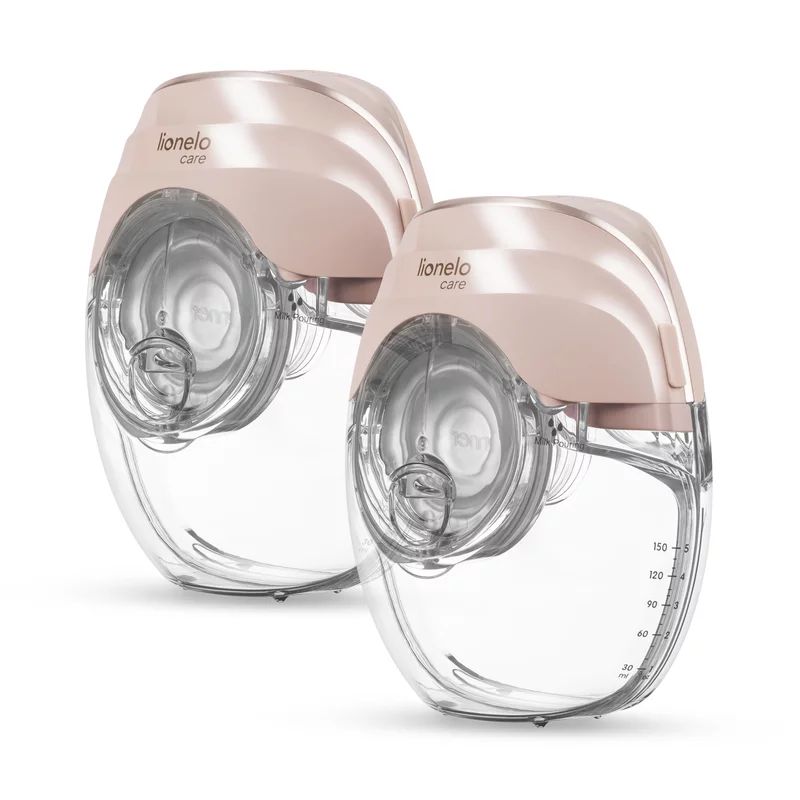 Pompa de san, Lionelo, Fidi Free Slim Duo, Portabila, Cu accesorii, Hands-free, Trifazata, Panou control, Autonomie pana la 3 h, 9 functii de masaj, Silentioasa- 40 db, Capacitate 150 ml, Roz