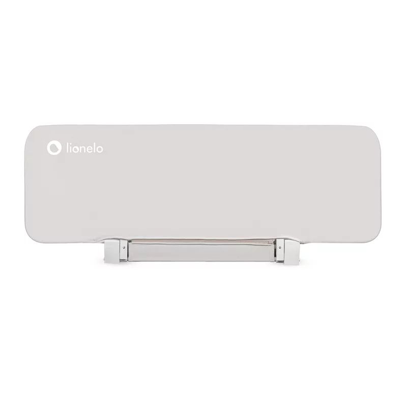 Protectie laterala pat, Lionelo, Lora, Pliabila, Sistem de blocare StandSafe, Geanta de transport inclusa, 105 x 45 cm, Bej