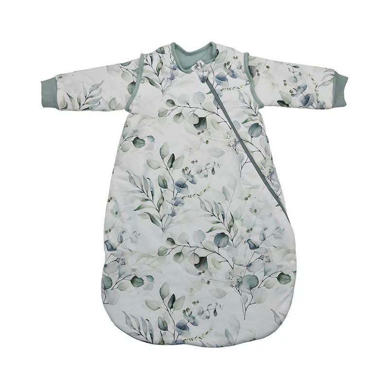Sac de dormit cu maneci detasabile, Bebe Stars, De iarna, Din bumbac certificat Oeko Tex Standard 100, Cu fermoar, 70 cm, 2.5 Tog, Nature