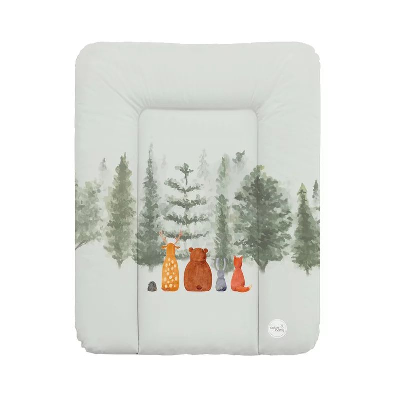 Saltea de infasat, Ceba Baby, Moale, 70 x 50 cm, Suprafata impermeabila, Pentru comode de infasat, Fara ftalati, 0 luni+, Forest Companions