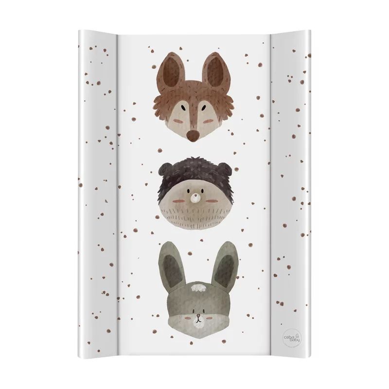 Saltea de infasat, Ceba Baby, Moale, Profilata, 50x70 cm, Pentru comode si masute de infasat, Fara BPA, Impermeabila, 0 luni+, Cute Animals