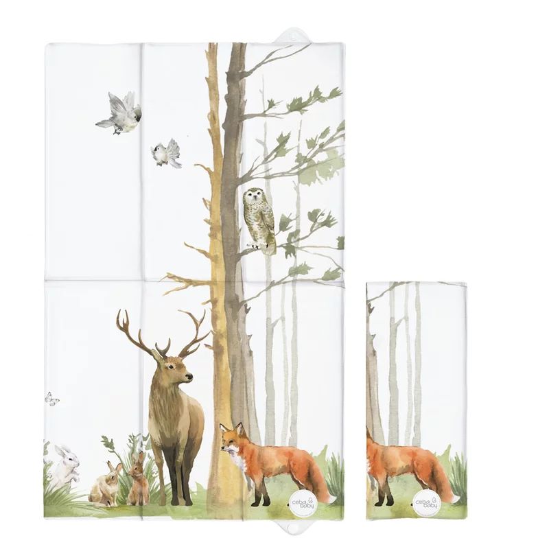 Saltea de infasat, Ceba Baby, Pliabila, 60 x 40 cm, Woodland