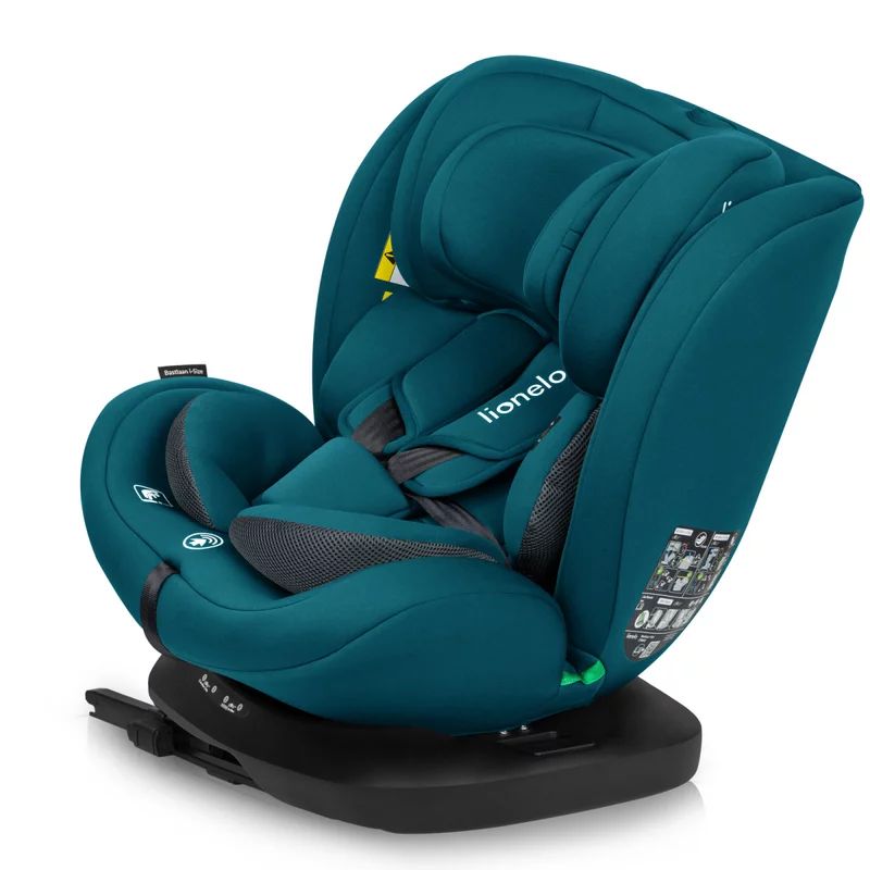 Scaun auto, Lionelo, Bastiaan i-Size, 4 in 1, Protectie laterala, Cu spatar inclinabil in 4 pozitii, Cu tetiera reglabila in 7 pozitii, Rotire 360 grade, Top Tether, 0-36 Kg, 40-150 cm, Cu Isofix, Conform cu ECE R129/03, Albastru Indigo