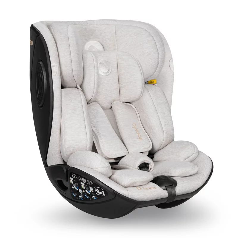 Scaun auto, Lionelo, Moxie Next, i-Size, 40-105 cm, Tetiera reglabila pe 8 trepte, Inclinare spatar in 5 pozitii, Carcasa ventilata, Din bambus, Protectie avansata, Husa detasabila, Conform cu R129, Bej