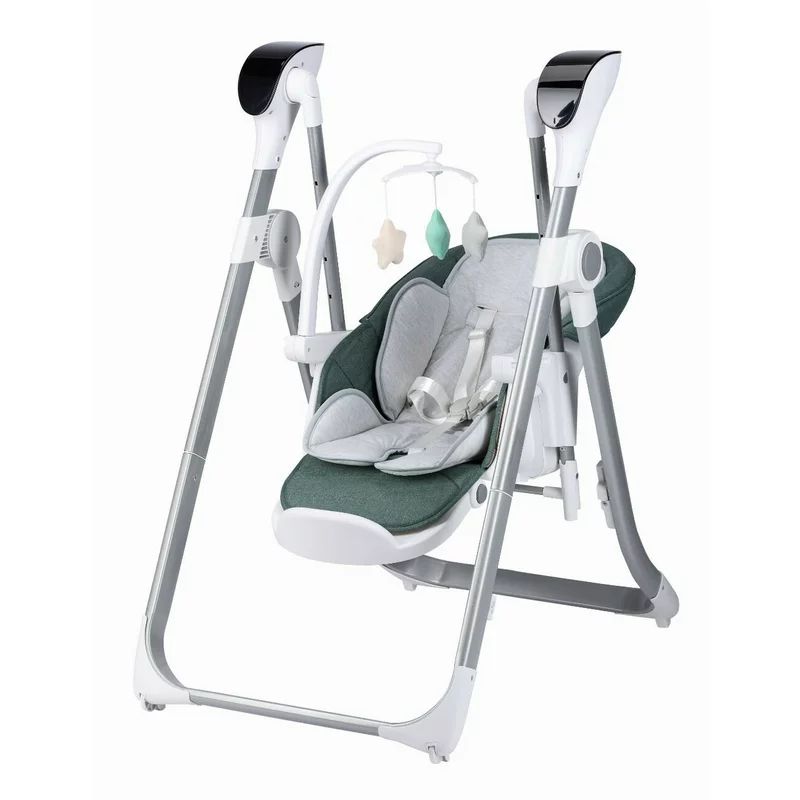 Scaun de masa si balansoar, FreeON, Oli Deluxe, 2 in 1, Transformabil, Multifunctional, Cu melodii de leagan, 0 luni+, Pistachio