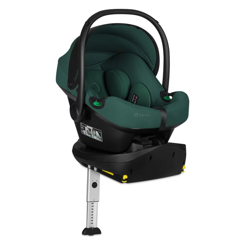 Scoica auto, Lionelo, i-Size Astrid, Testata ADAC, Cu baza rotativa 180 grade cu Isofix, 0-13 Kg, 40-87 cm, Cu maner si capotina reglabile, Conform cu R129, Verde