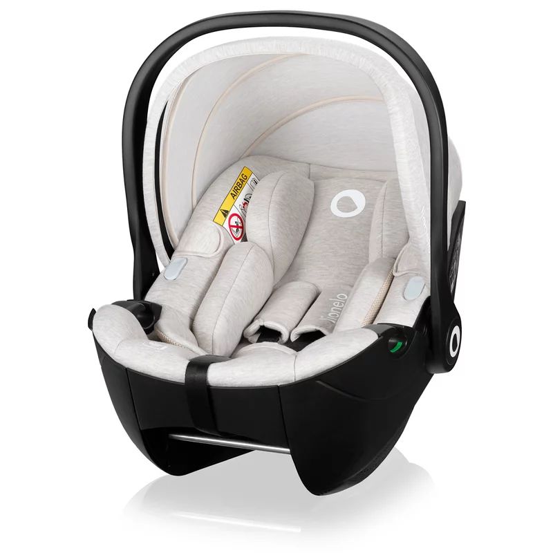 Scoica auto, Lionelo, Moxie, i-Size, 40-87 cm, Tetiera reglabila, intarita cu spuma de memorie, Carcasa ventilata, Din bambus, Protectie avansata, Conform cu R129, Bej