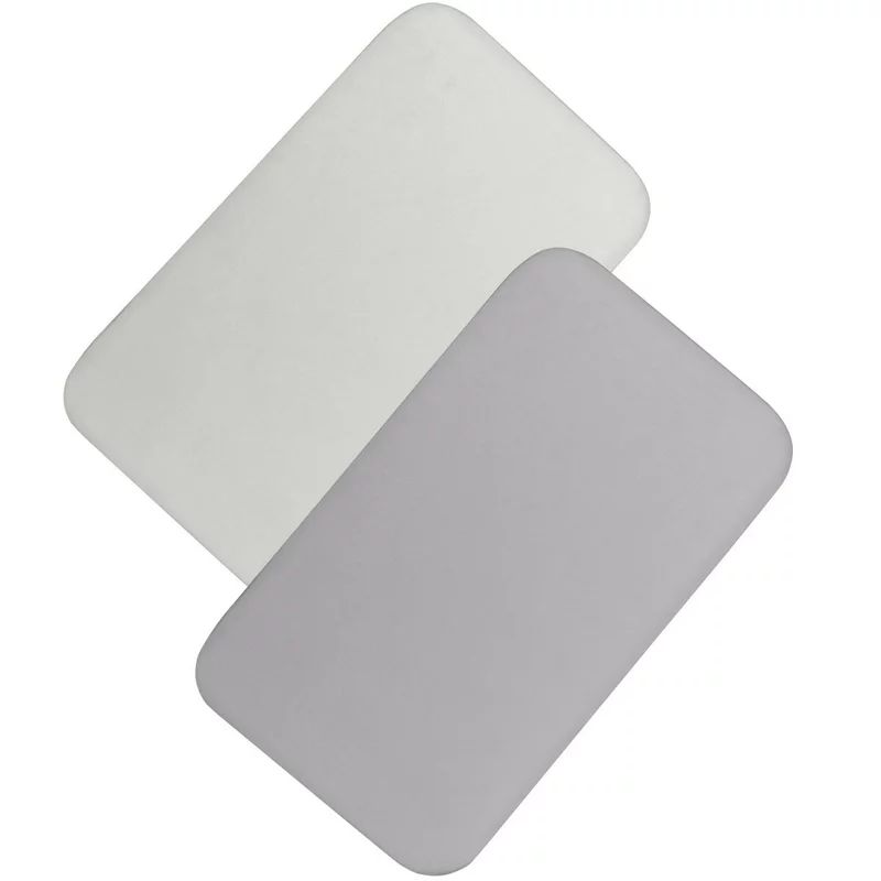 Set cearceafuri cu elastic, Lionelo, 80x42 cm, Pentru co-sleepere, Pentru saltele de max. 10 cm inaltime, Din bambus, Usor de spalat, 30 grade, Fara calcare, Ecologic, Alb/Gri