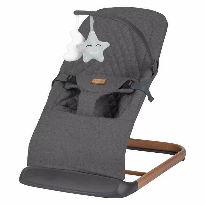 Sezlong balansoar, FreeON, Serene, Pana la 9 kg, Cu centura in 3 puncte, Spatar reglabil in 3 etape, Cu bara de jucarii, 70 x 45 x 56 cm, 0 luni+, Grey