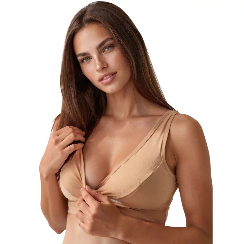 Sutien pentru alaptare, Soft Hug, Fara cusaturi, Masura L, Nude