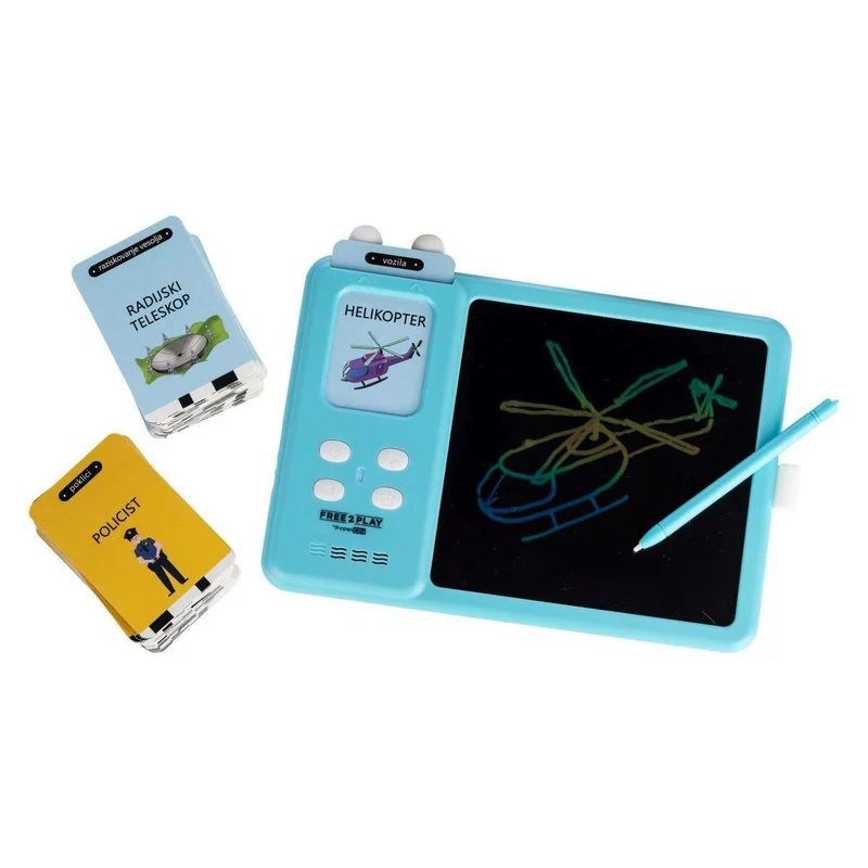 Tableta Educativa Interactiva, Kiddigit, Pentru Invatarea Limbii Engleze, Albastru