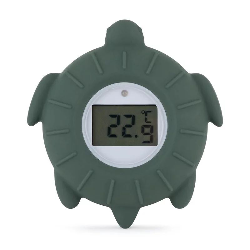 Temometru digital, Petite&Mars, Broscuta Terry, Multifunctional, Ecran usor de citit, Valoare precisa, Silicon Sigur, Avertizare temperatura, 0 luni+, Verde