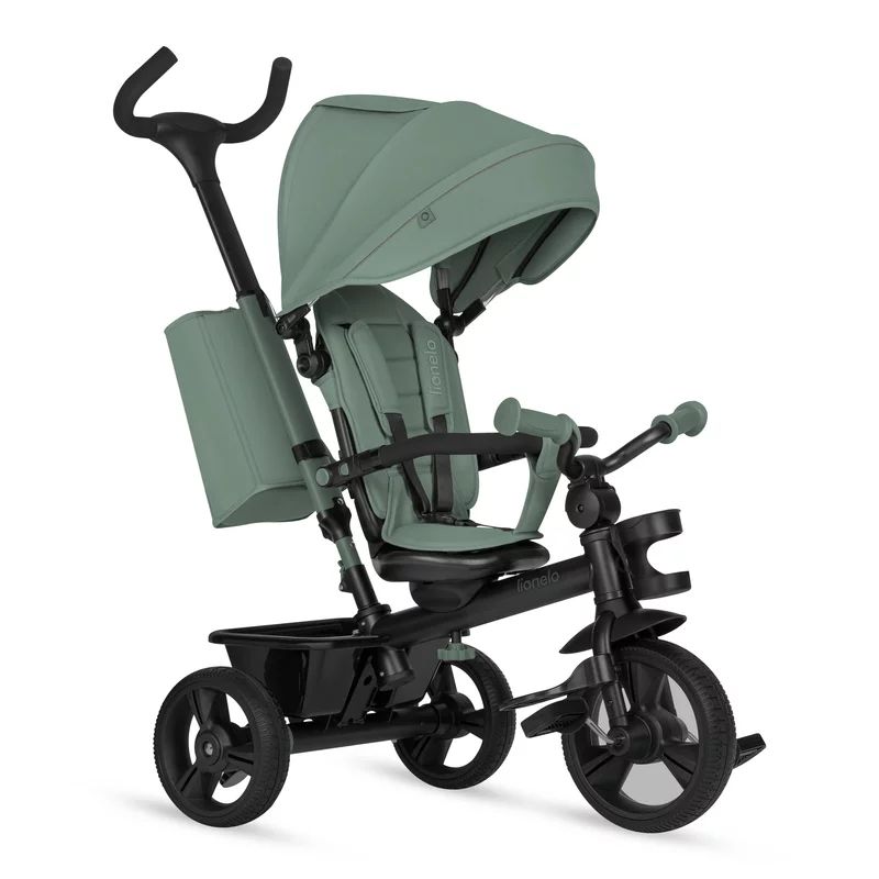 Tricicleta copii, Lionelo, Haari, Ultrapliabila, Multifunctionala, Suport picioare, Control al directiei, Scaun reversibil, Rotire 360 grade, Conform cu standardul european de securitate EN71, Verde