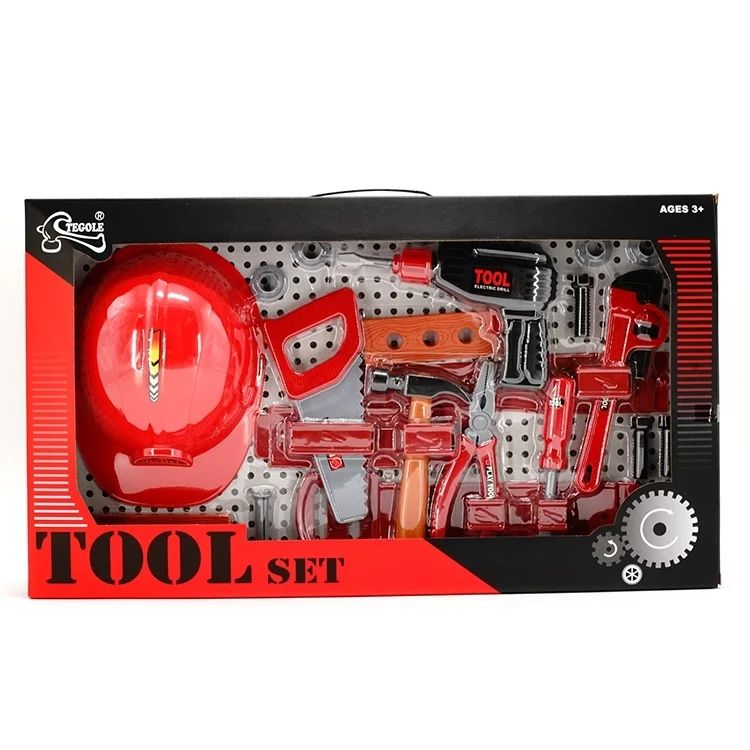 Trusa de scule copii, Tegole, Pentru atelier, Cu casca, 3 ani+, Multicolor
